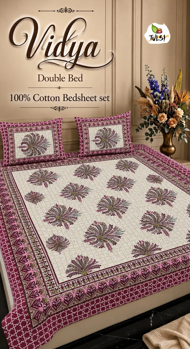 Vidya Premium Jaipuri Queen Size Bedsheet