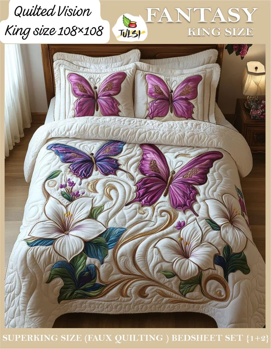 Premium 7D Glace Cotton King Size Bedsheet