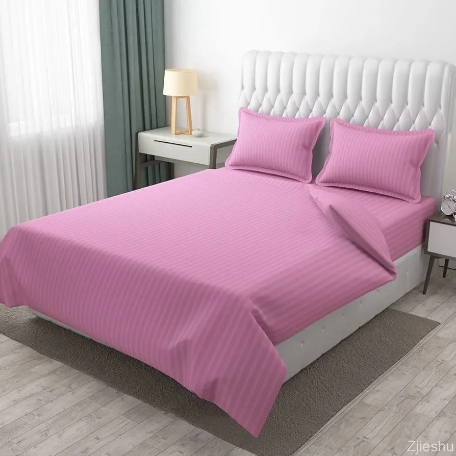Plain Stripes Bedsheet - King Bedding Set