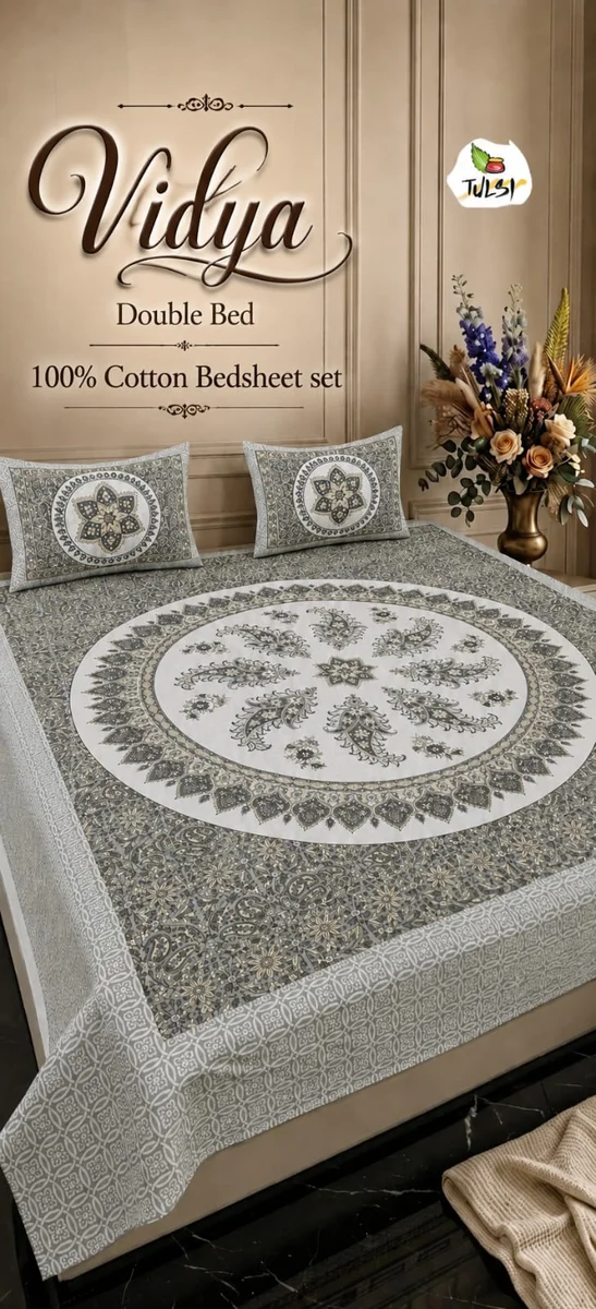 Vidya Premium Jaipuri Queen Size Bedsheet