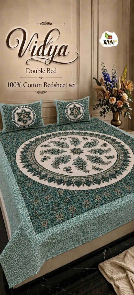 Vidya Premium Jaipuri Queen Size Bedsheet
