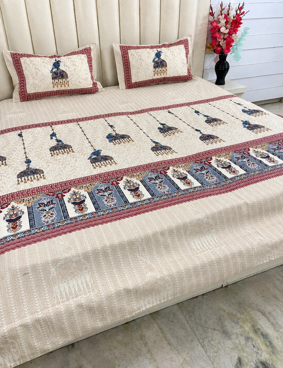 Spain Premium Jaipuri King Size Bedsheet