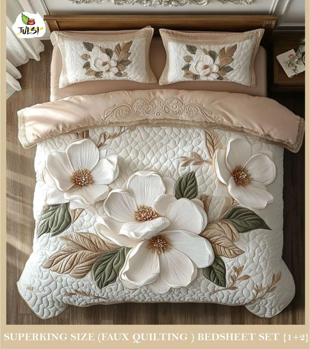 Premium 7D Glace Cotton King Size Bedsheet