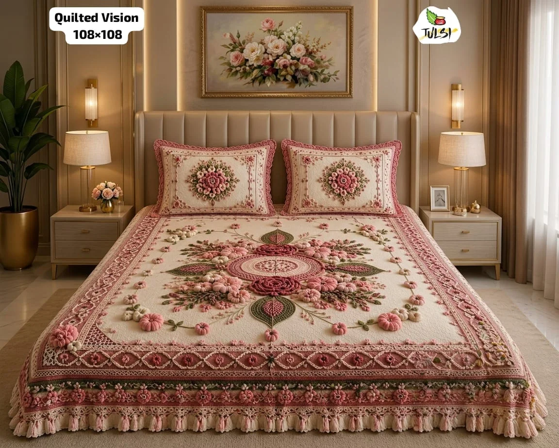 Premium 7D Glace Cotton King Size Bedsheet