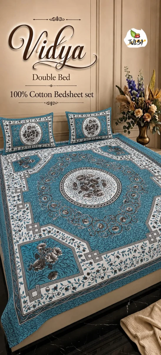 Vidya Premium Jaipuri Queen Size Bedsheet