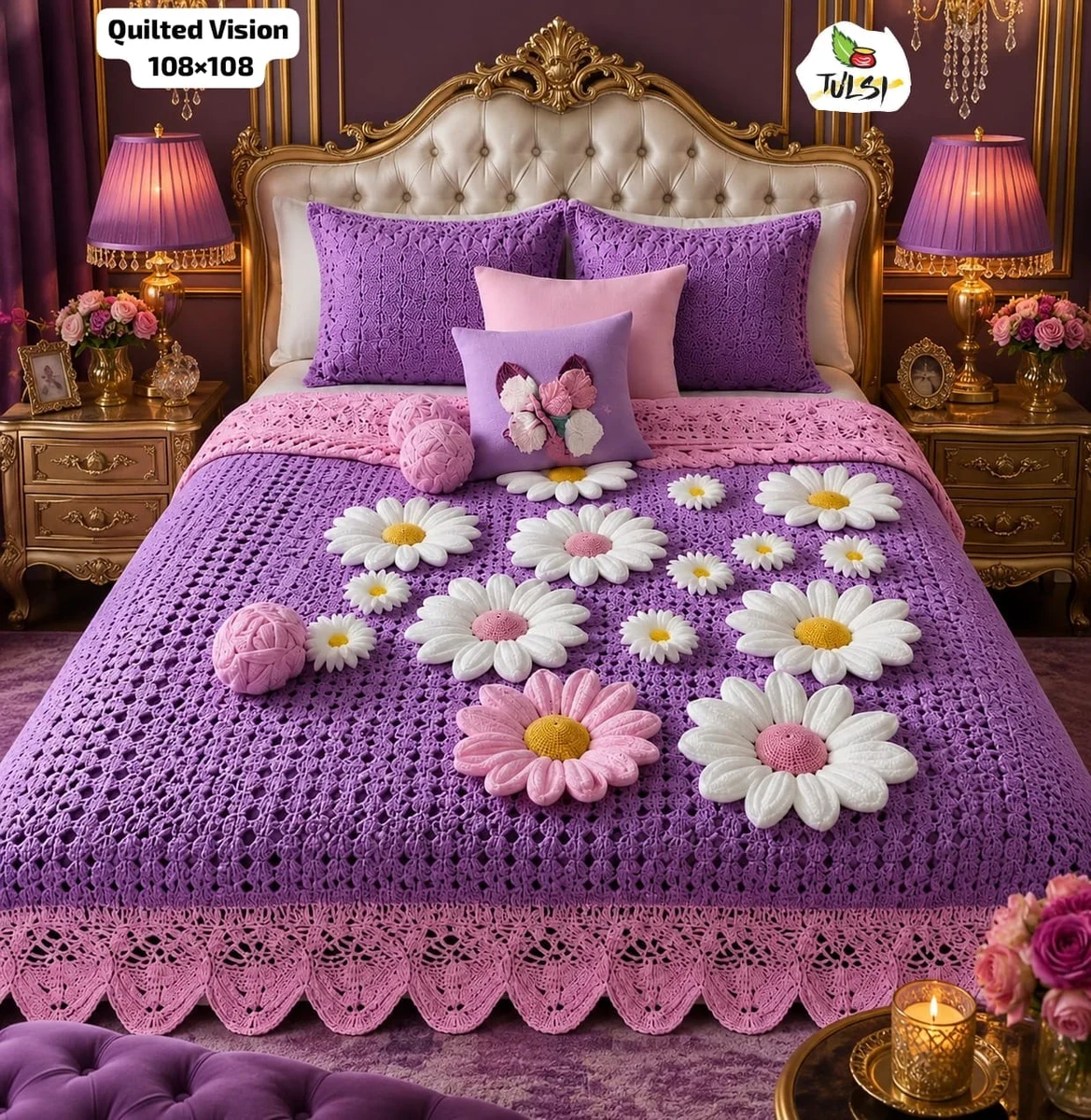 Premium 7D Glace Cotton King Size Bedsheet