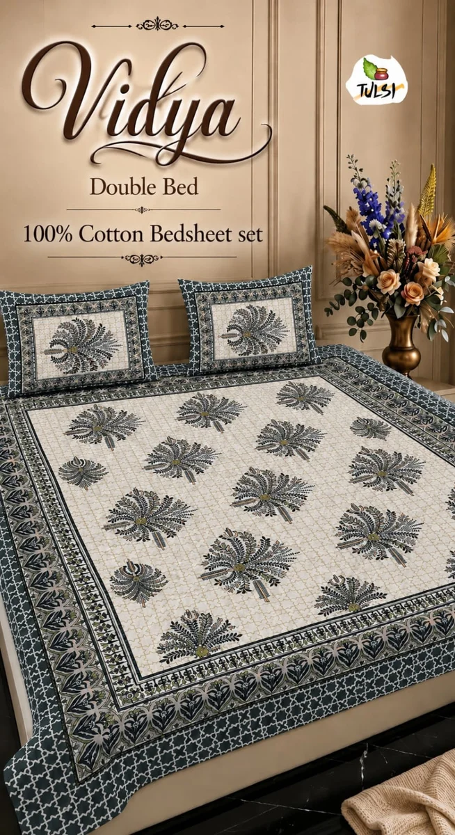 Vidya Premium Jaipuri Queen Size Bedsheet