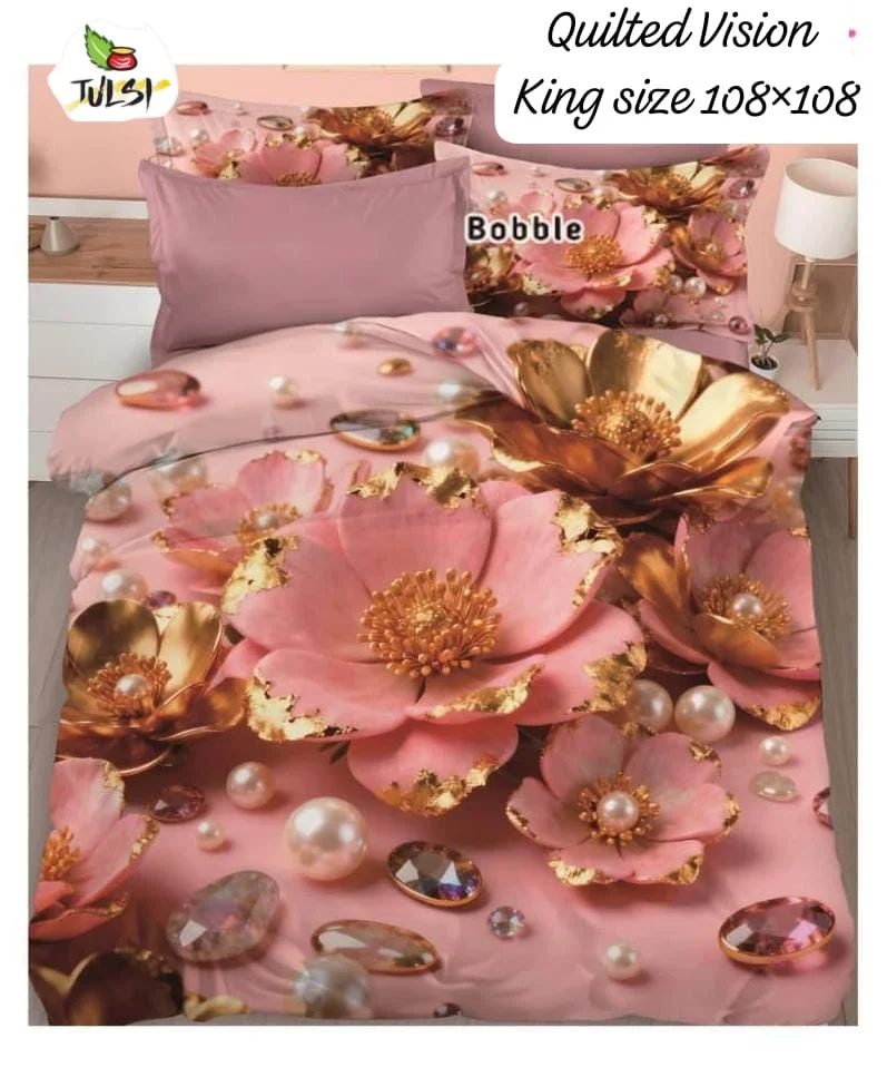Premium 7D Glace Cotton King Size Bedsheet