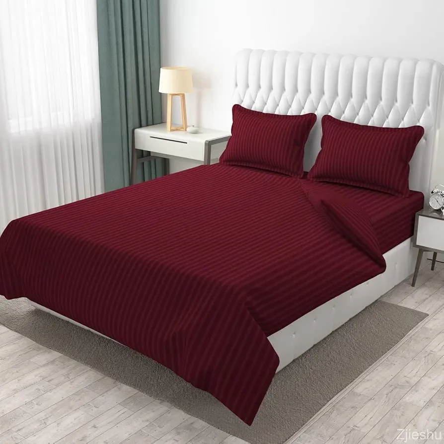 Plain Stripes Bedsheet - King Bedding Set