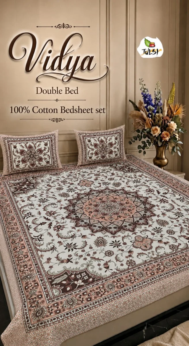 Vidya Premium Jaipuri Queen Size Bedsheet