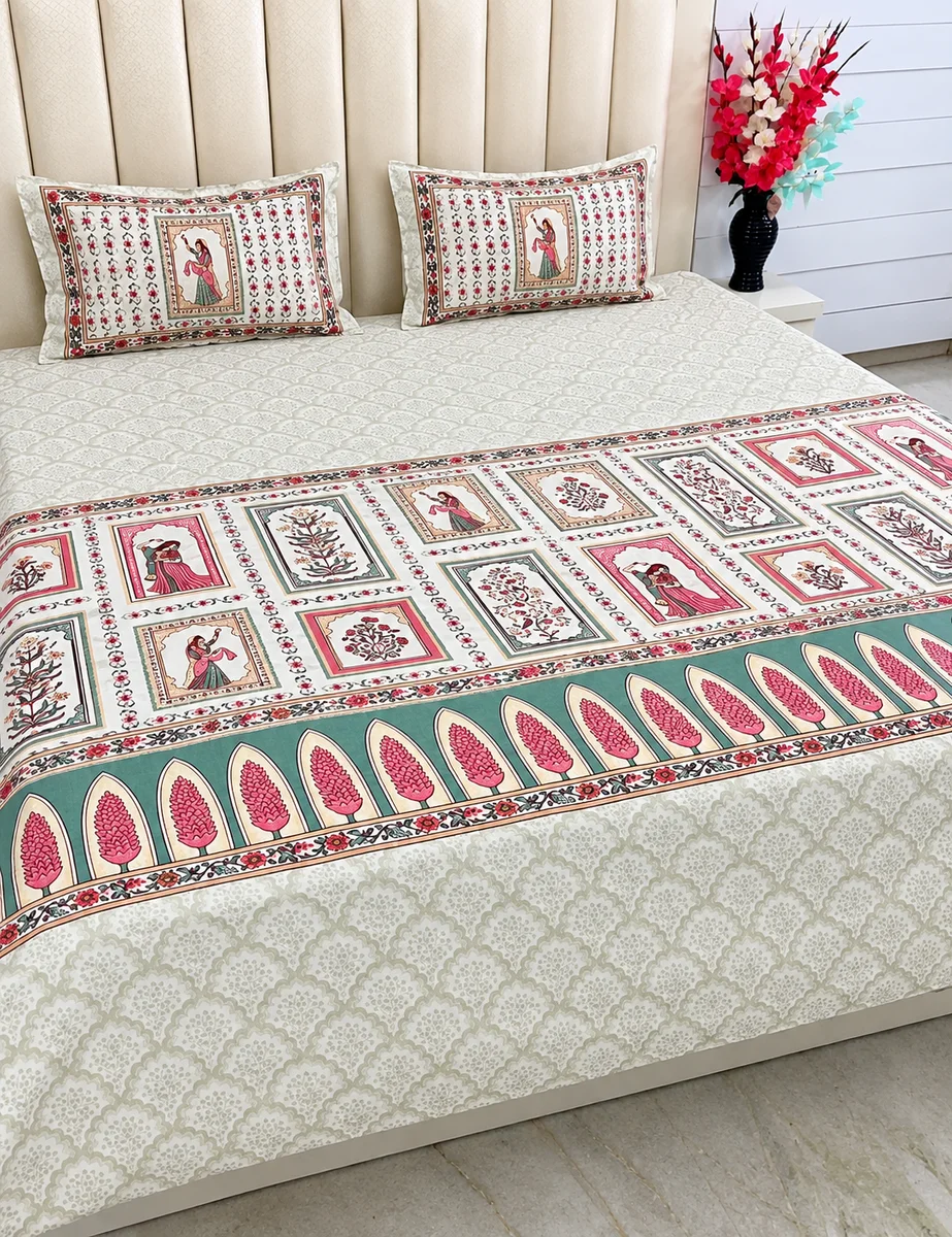 Spain Premium Jaipuri King Size Bedsheet