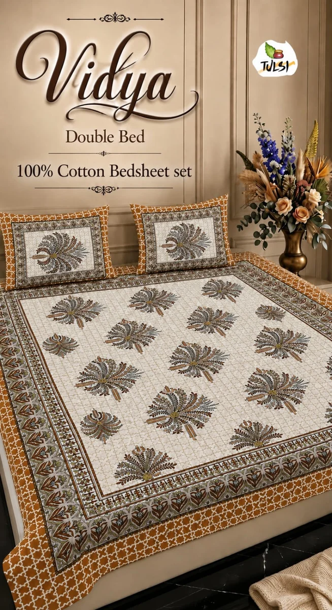 Vidya Premium Jaipuri Queen Size Bedsheet