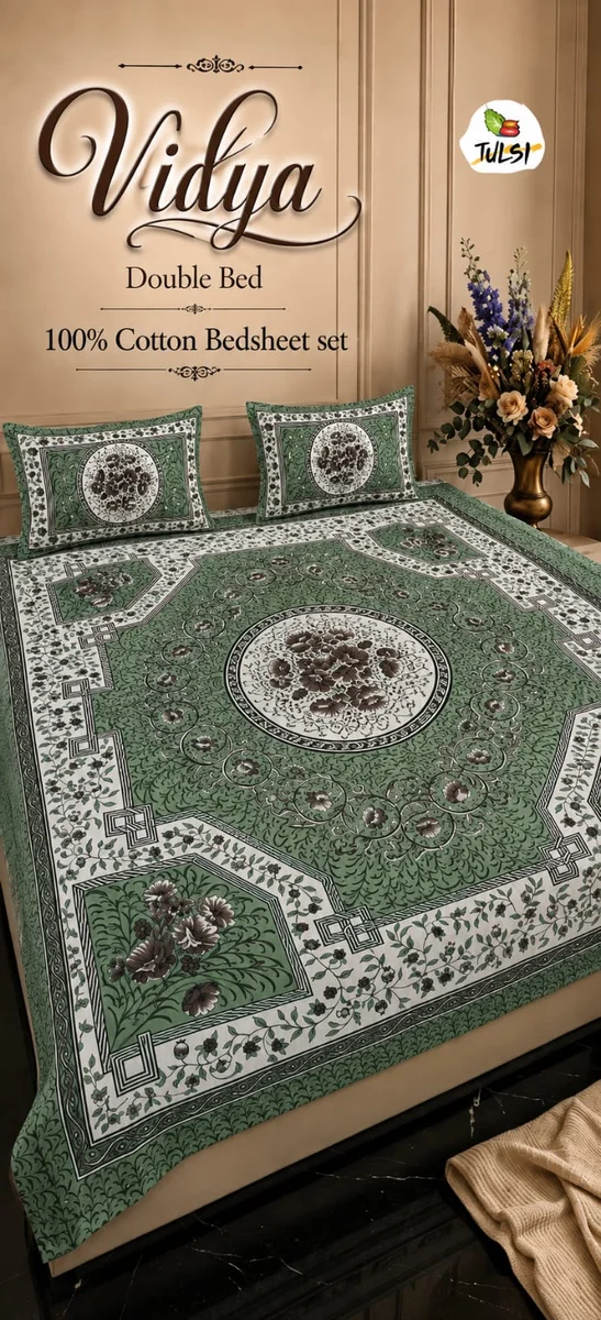 Vidya Premium Jaipuri Queen Size Bedsheet