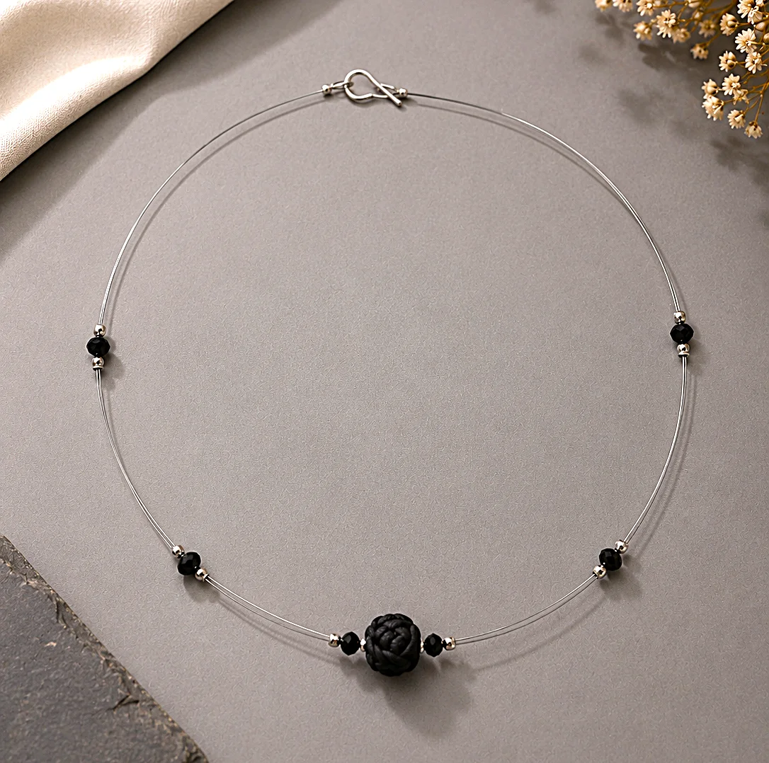 Fancy Black Collar Necklace