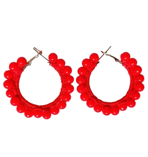 Red-Pearl Hoop
