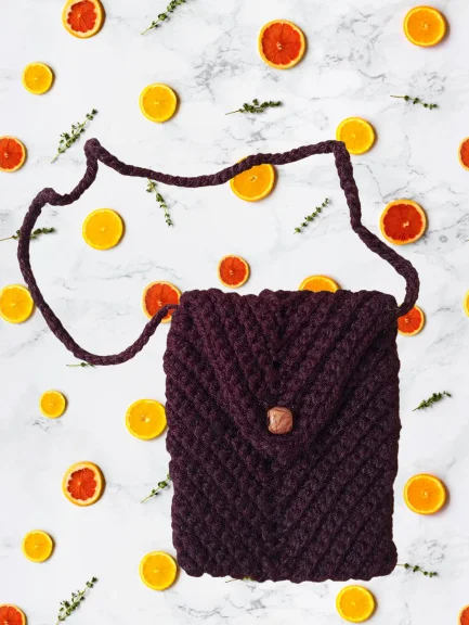 Deep Burgundy Square Crossbody Pouch