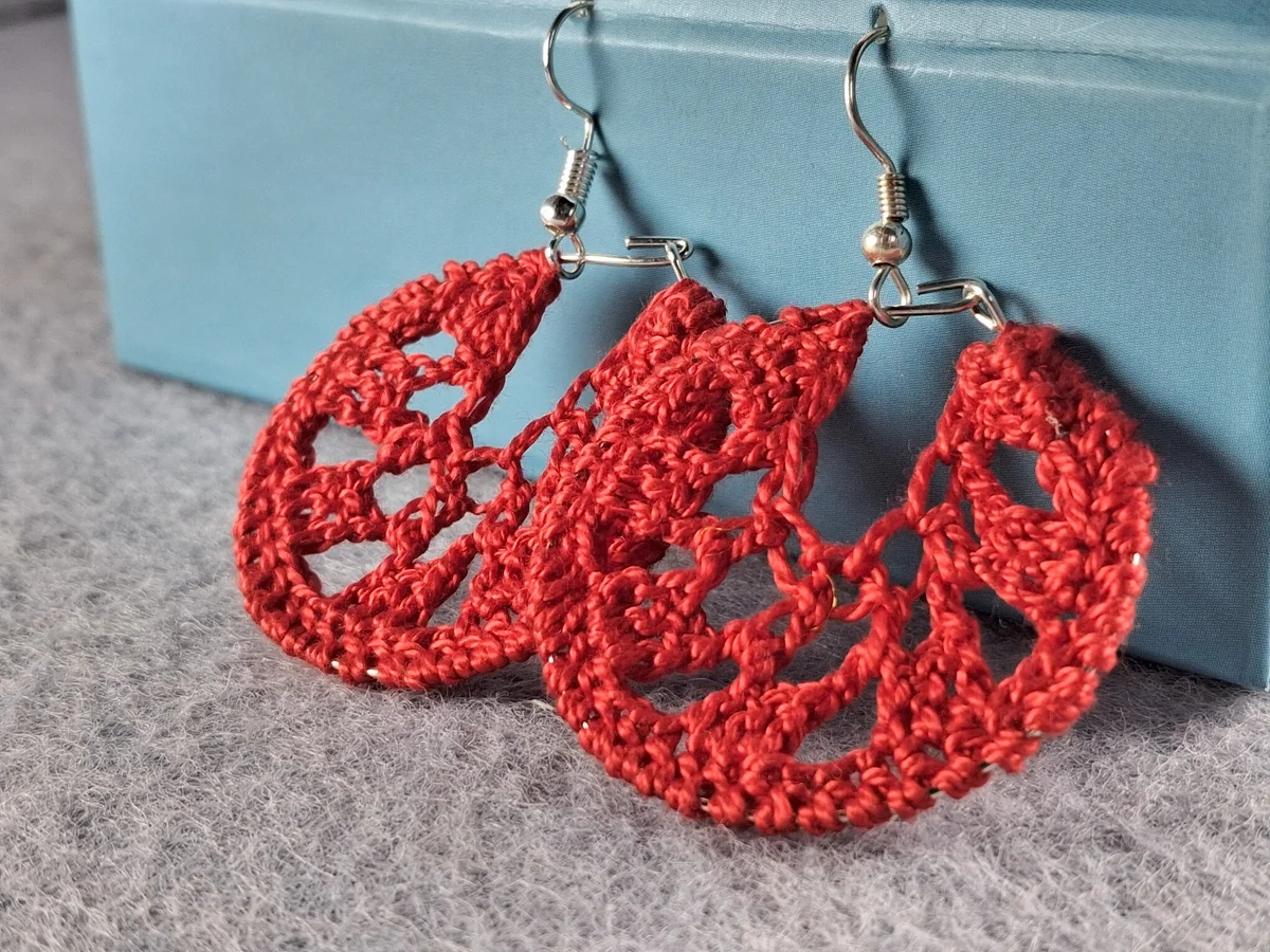 Terracotta-Red Openwork Hoop