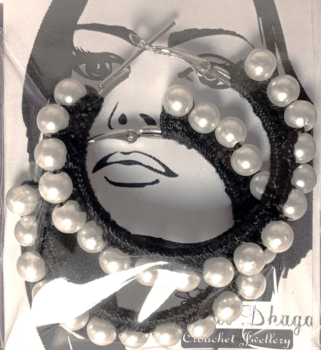 Midnight-Black Pearl-Studded Hoop