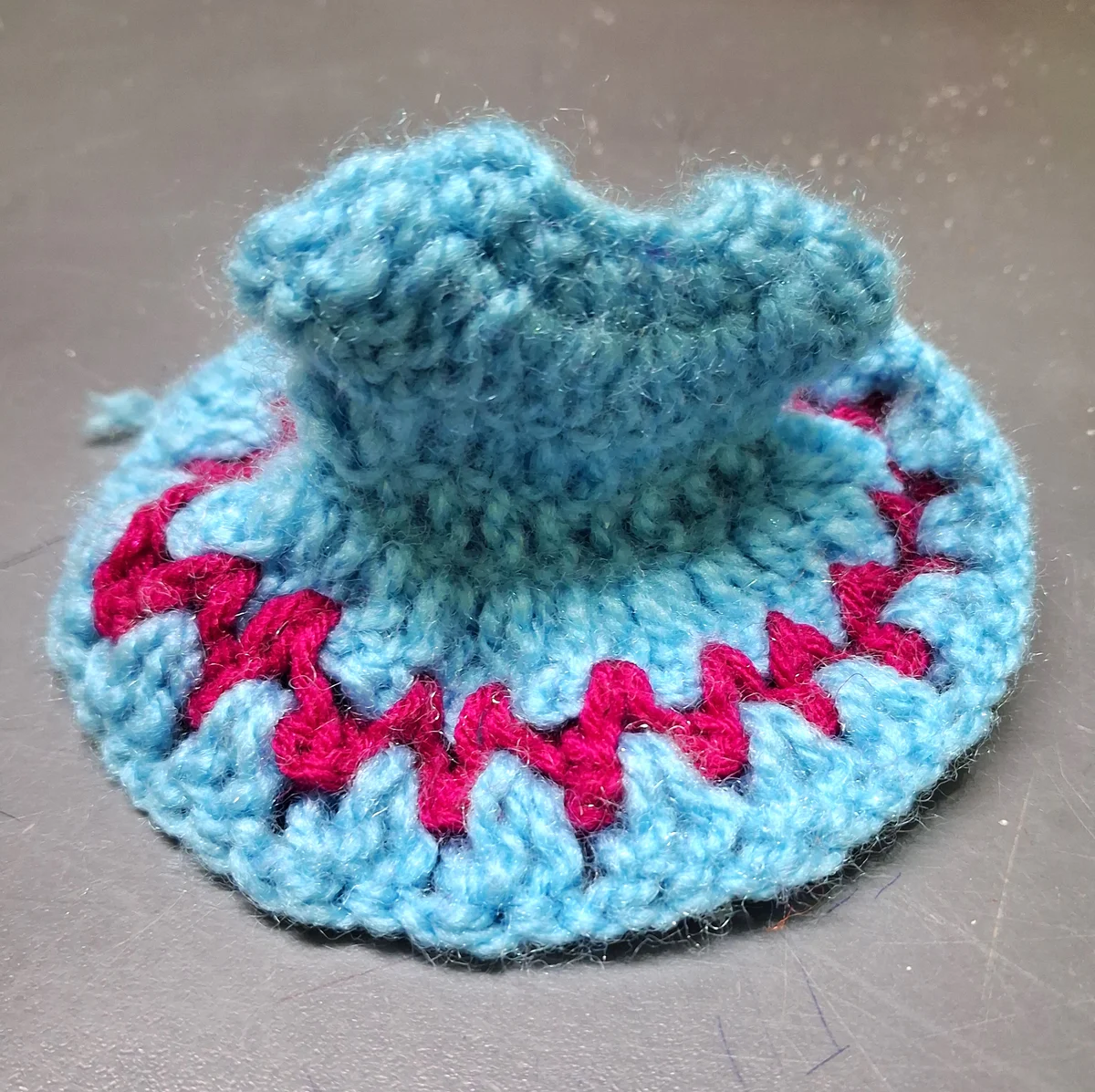 Sky Blue Zig Zag Red Poshak