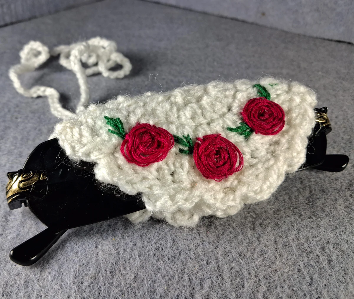 White Eyewear Cover - with String Hanger
