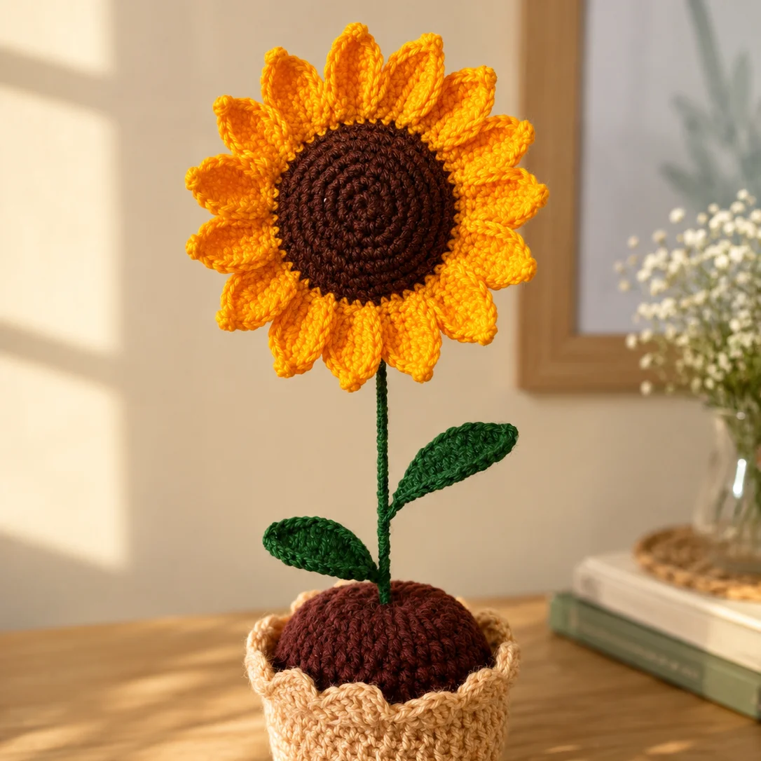 Evershining Sunflower Stem - 15 Petal with Pot