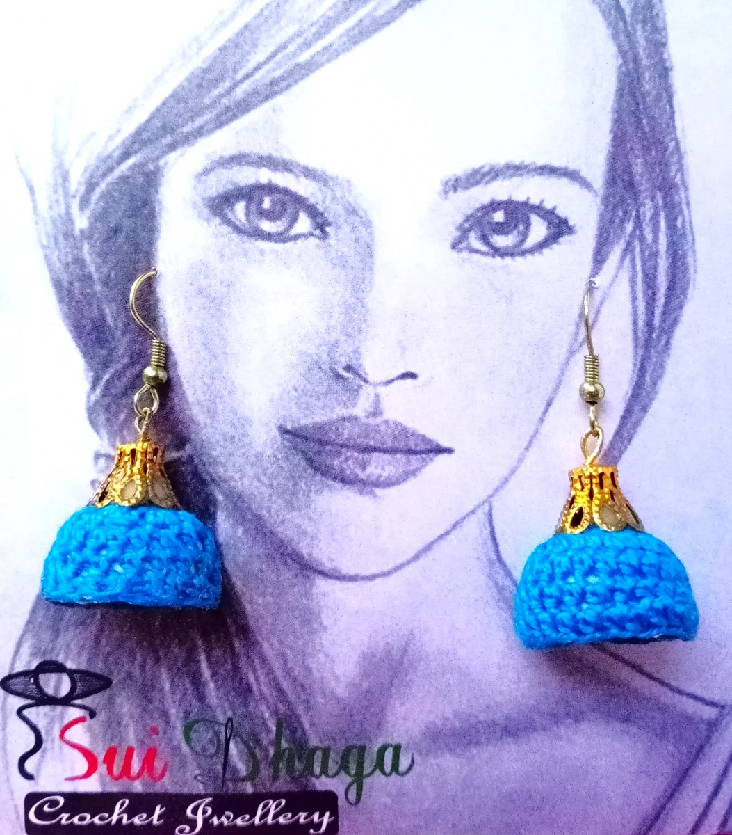 Blue-Gold Jhumki