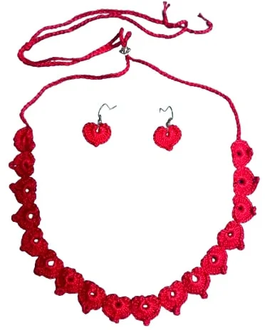 Red Heart Necklace Set