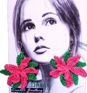 Pink-Green Floral Drop