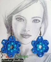Blue Petal Flower Pearl Drop
