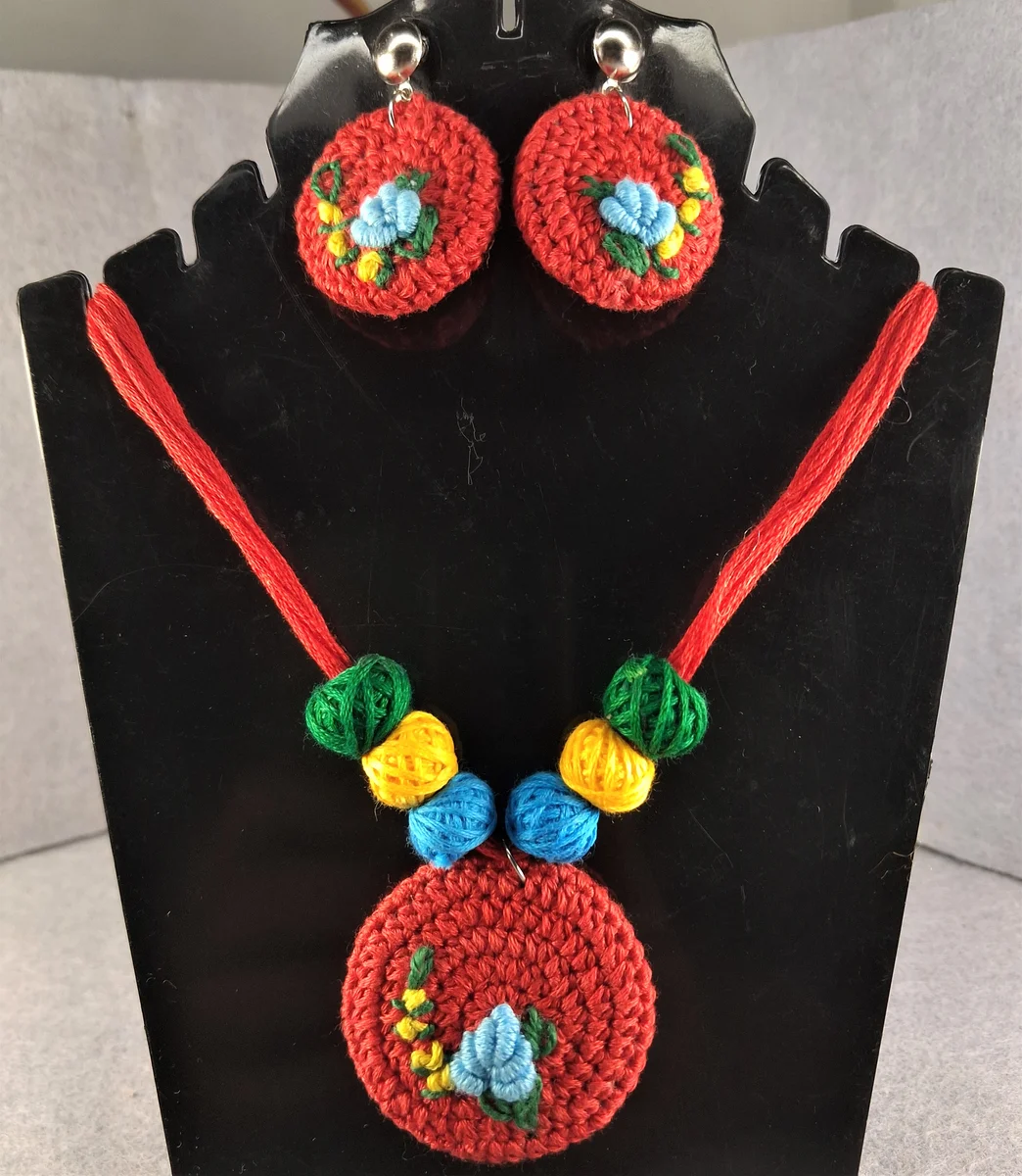 Crimson Bloom Necklace Set