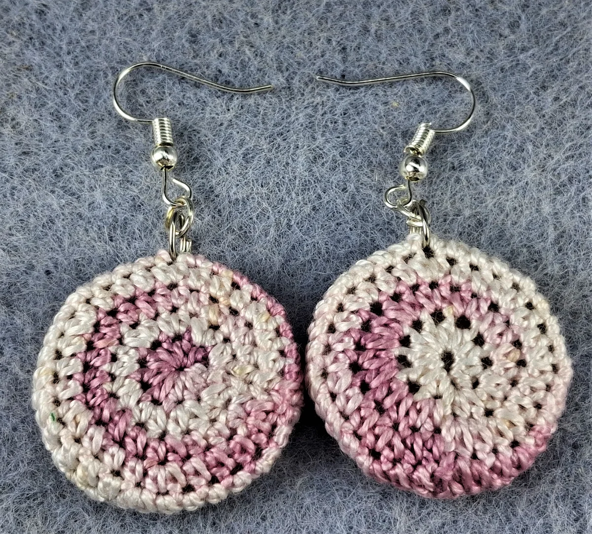 Soft Pink & White Spiral  Drop