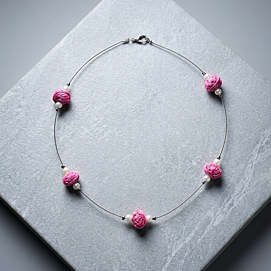 Beads and Lustrous Collar Necklace