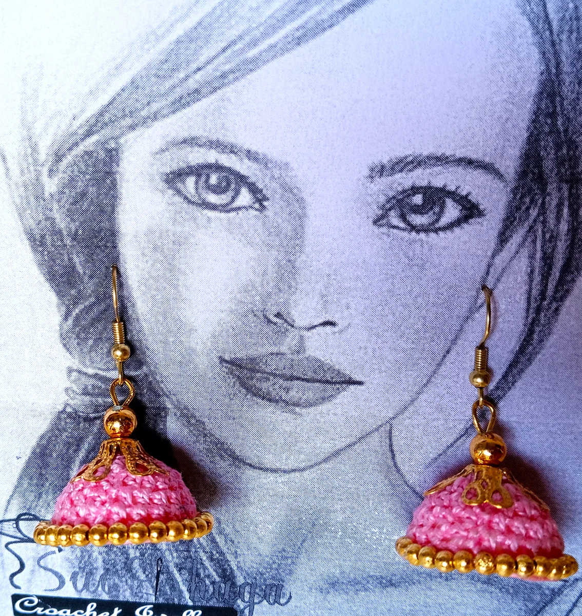Pink-Gold Jhumki