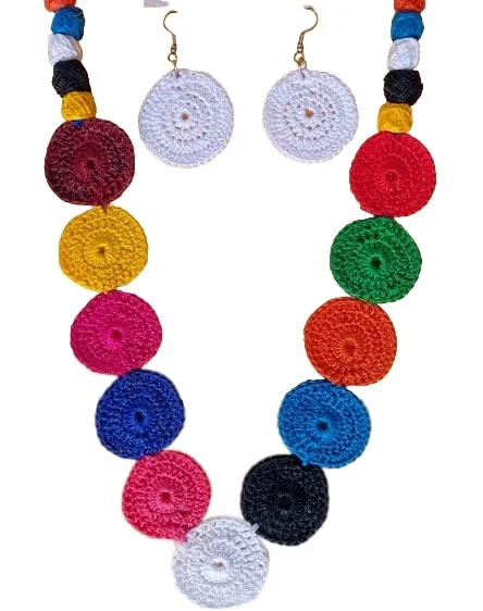 Multi Medallion Color Necklace Set
