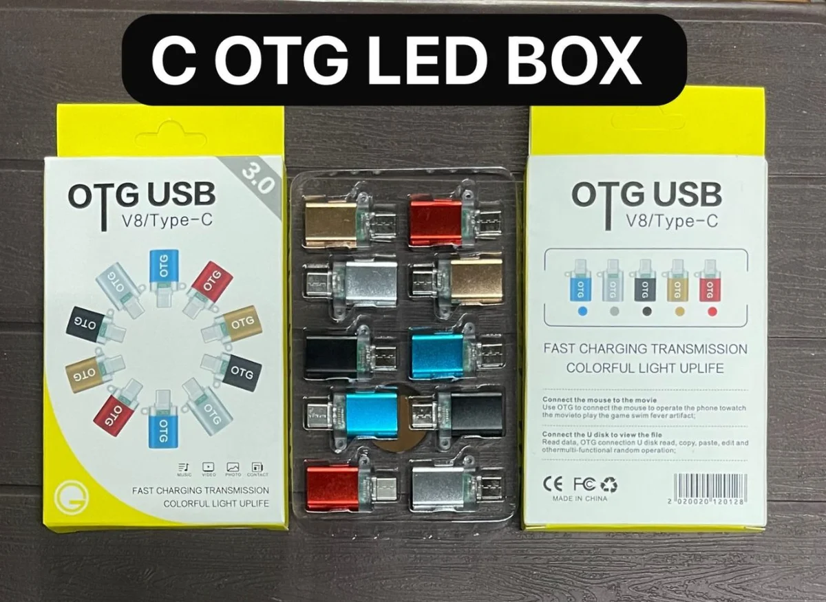 A.M.R TYPE-C OTG LED TYPE-C TO LIGHTNING 10 PCS BOX
