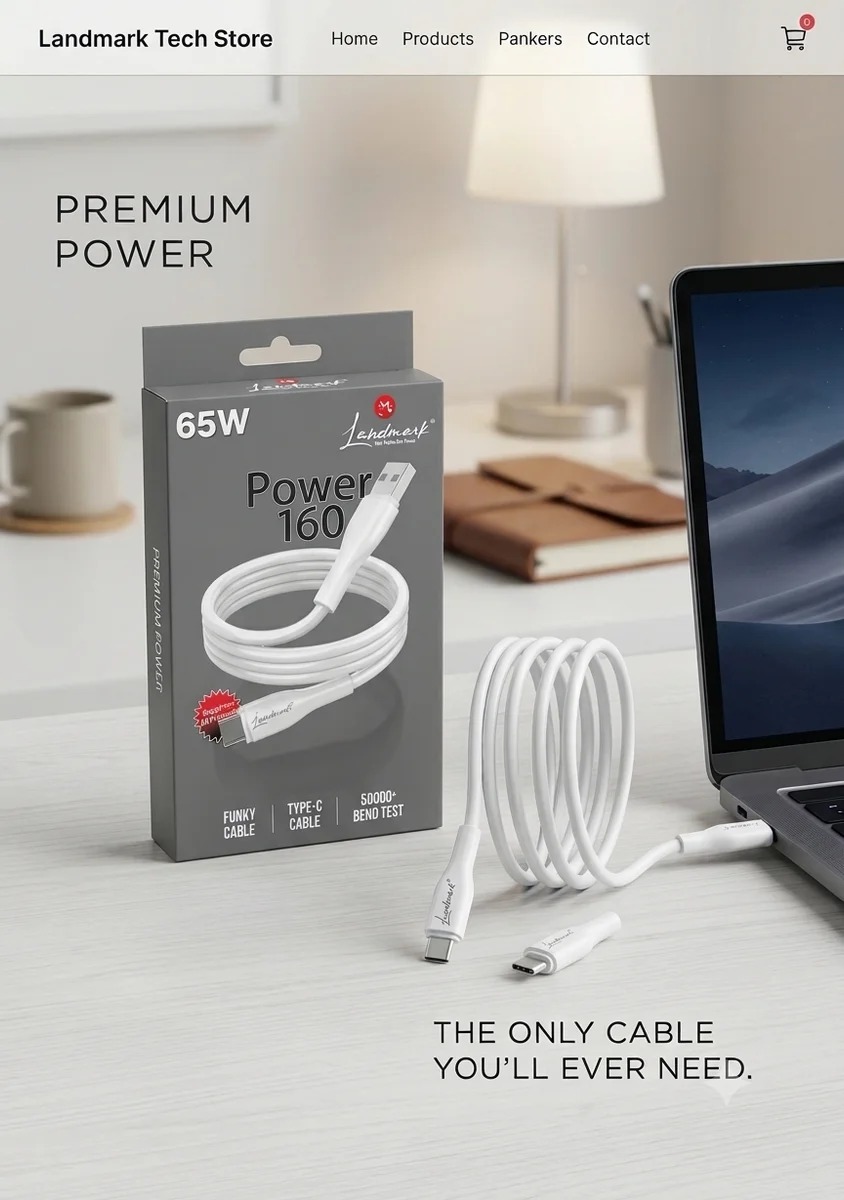 Landmark Power 160 (65W) Type-C Cable in English: