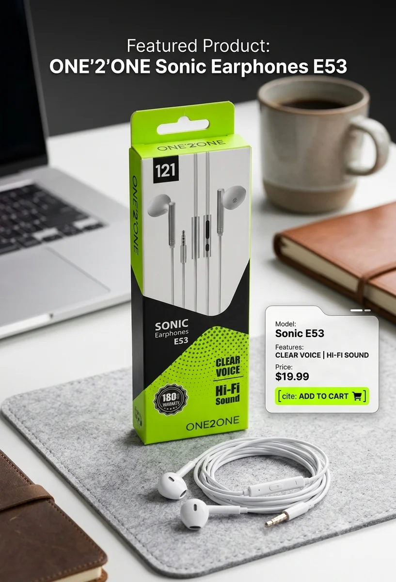 ONE'2'ONE Sonic Earphones E53