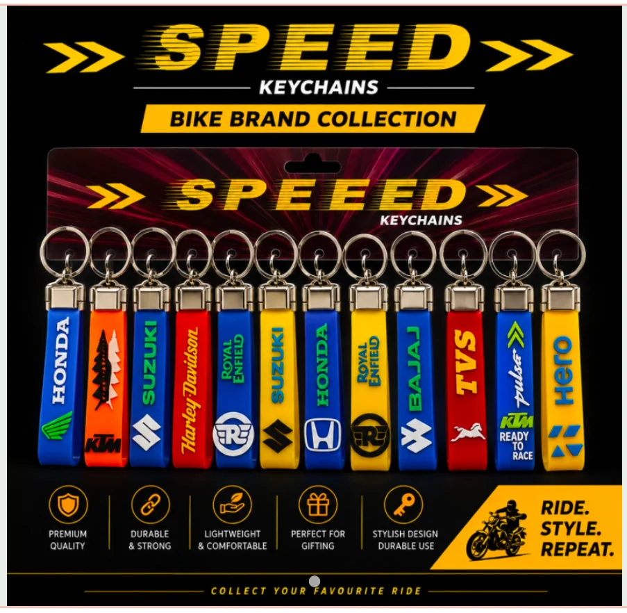 Multicolor Bike Brand Silicone Keychain 2