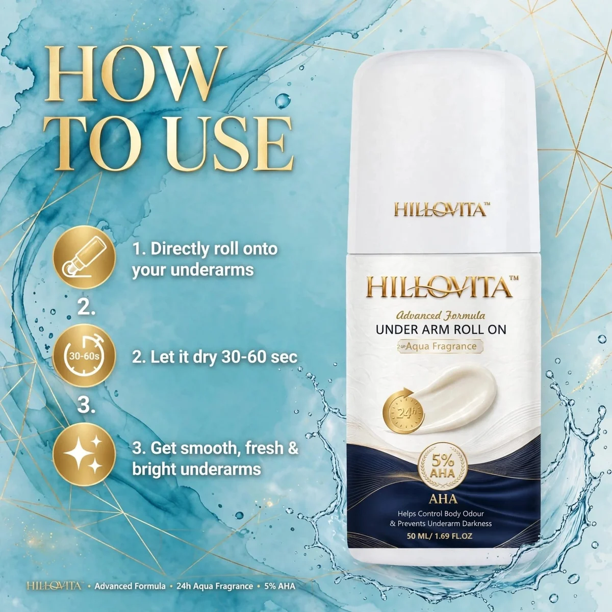 Hillovita Aqua Fragrance Luxury Perfume - 50ML | Fresh Aquatic & Long Lasting | Premium Unisex Perfume 4