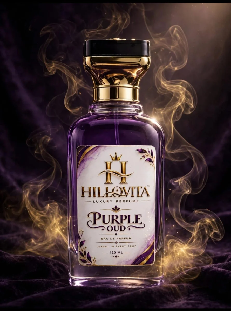 Hillovita Purple Oud Luxury Perfume 120ML Royal Edition with Purple Orchid Flowers
