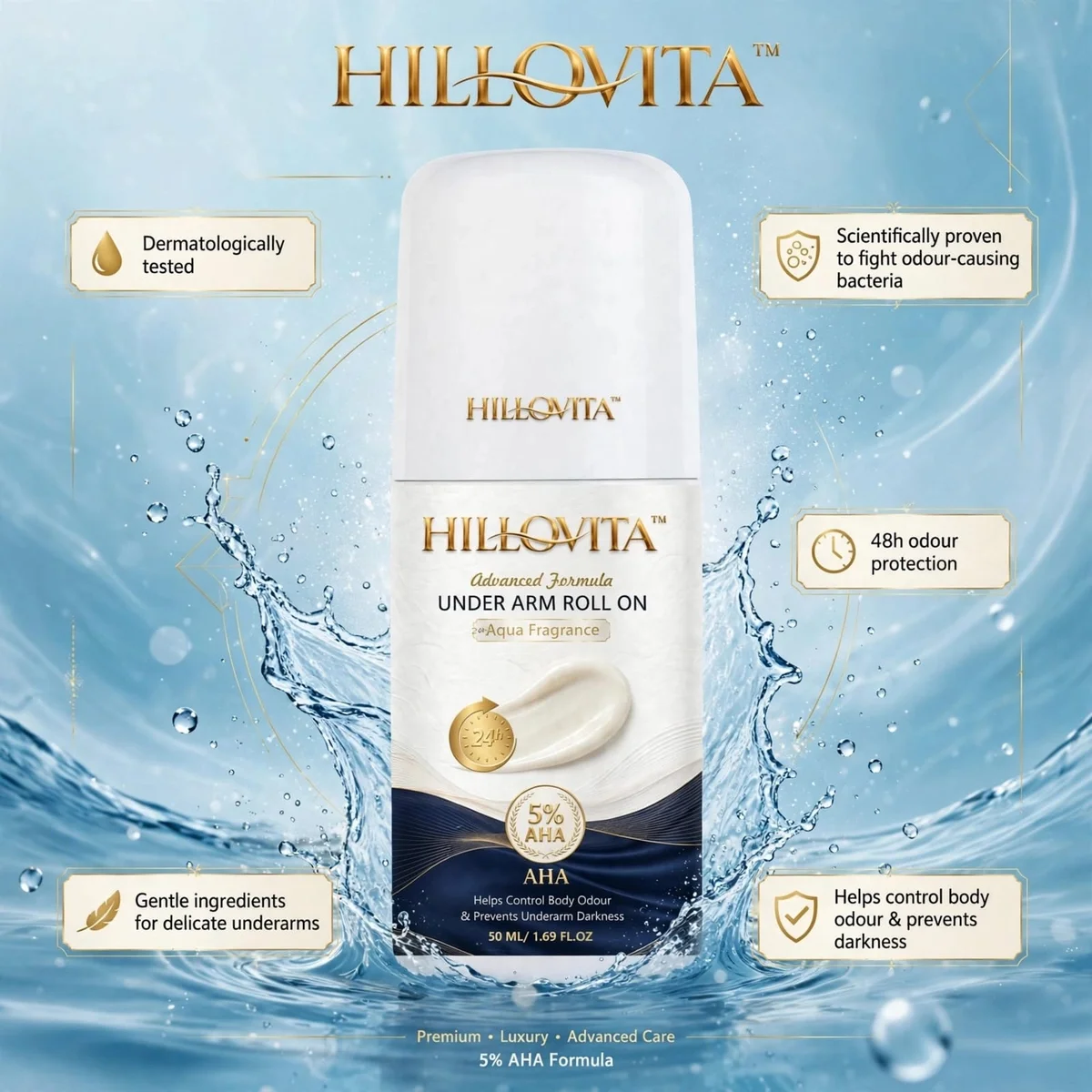 Hillovita Aqua Fragrance Luxury Perfume - 50ML | Fresh Aquatic & Long Lasting | Premium Unisex Perfume 3
