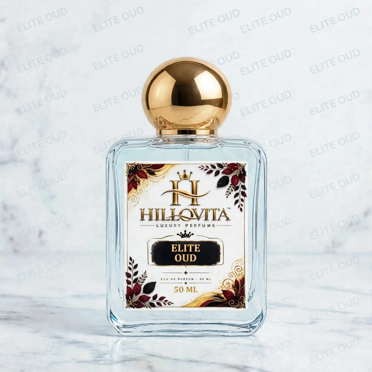 Hillovita Elite Oud - Light Oud Luxury Perfume | Eau De Parfum 50 ML | Long Lasting Premium Oud Fragrance for Men & Women