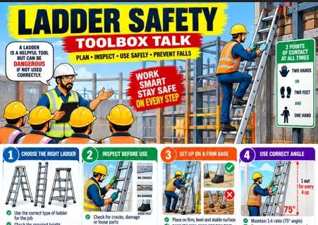 Ladder Safety Toolbox Talk – Ready-to-Use Ladder Safety Training Poster