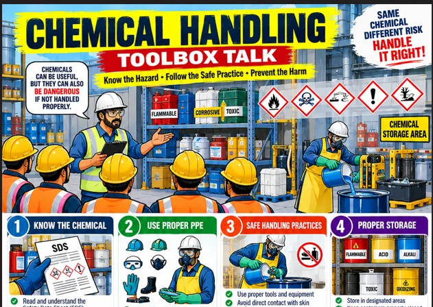 Chemical Handling Toolbox Talk – Ready-to-Use Safety Training Poster