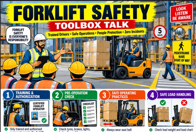 Forklift Safety Toolbox Talk – Ready-to-Use Forklift Safety Training Poster
