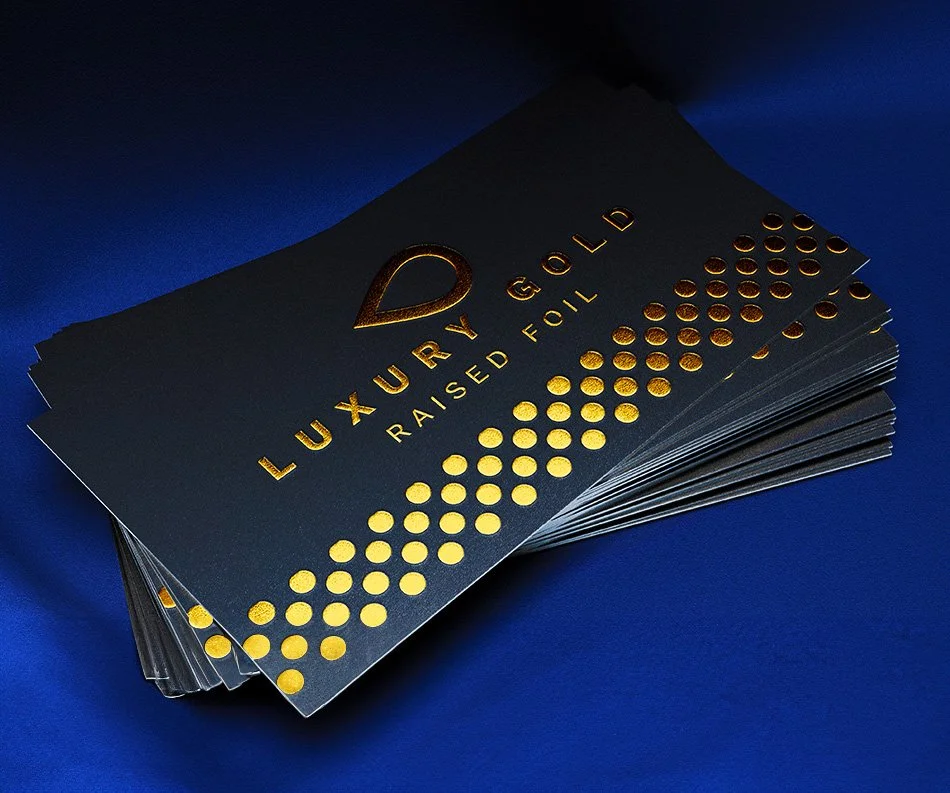Velvet + UV + Gold Foil + Die Cut (500 GSM) - Both Side UV + Both Side Foil - Qty 500
