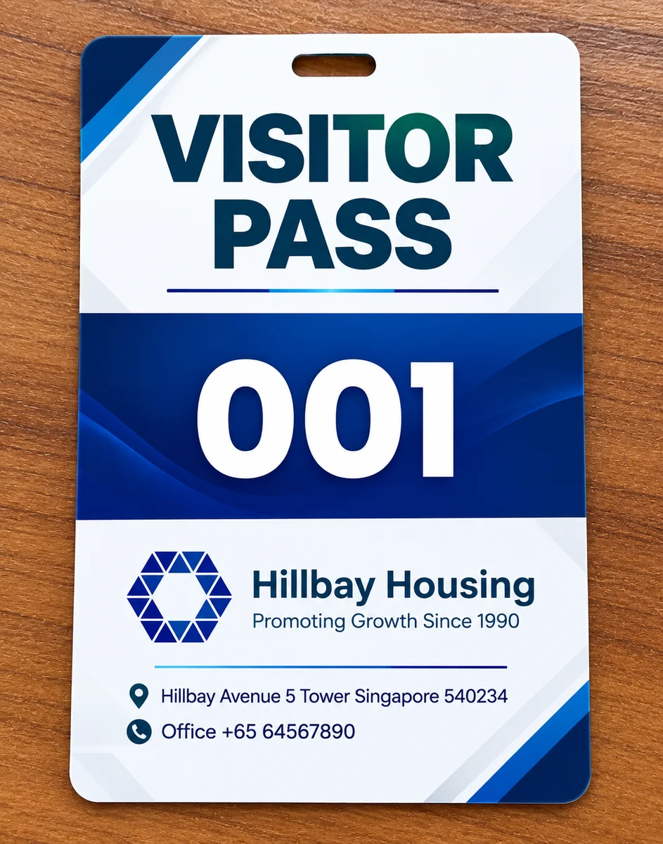 PVC Visitor Card 800 Micron (3.5 x 5.5) - Single Side Printing - Qty 50
