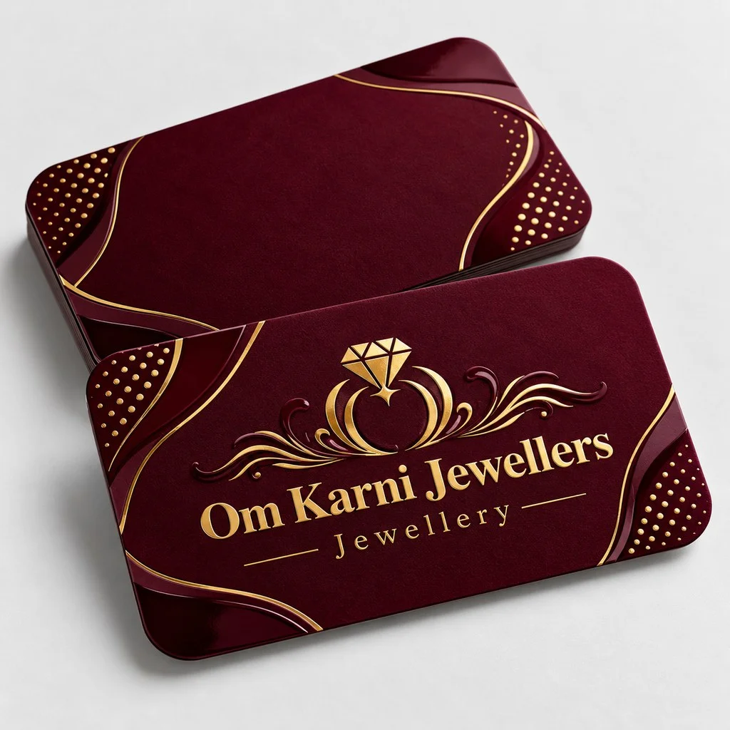 Velvet + UV + Gold Foil + Die Cut (500 GSM) - Both Side UV + Single Side Foil - Qty 500