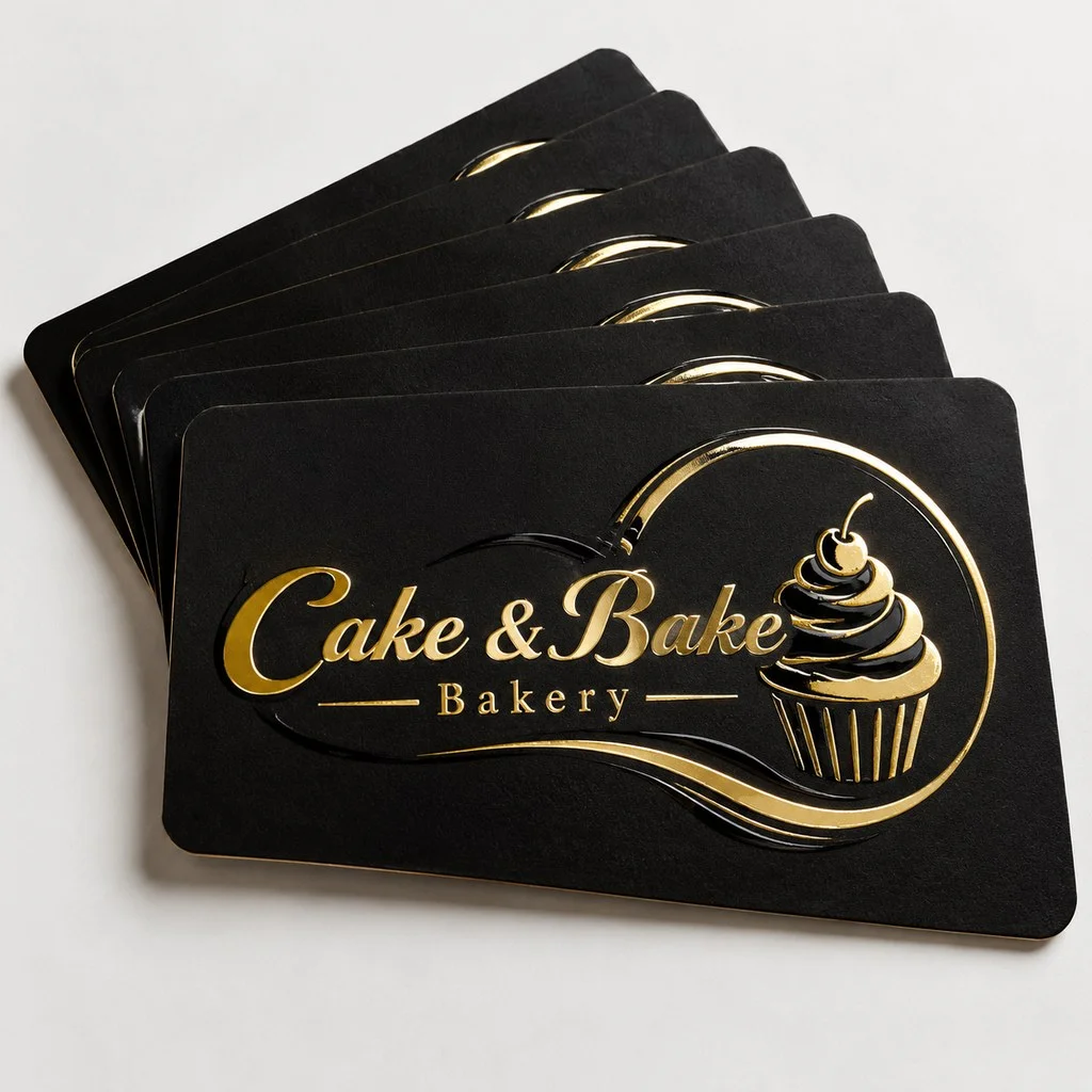 MATT + UV + GOLD FOIL + DIE CUT (500 GSM) - Single Side UV + Single Side Foil - Qty 500