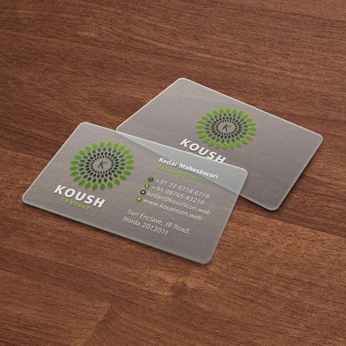 Transperent PVC Card 350 Mic. - Gloss Lamination + S/S print - Qty 100